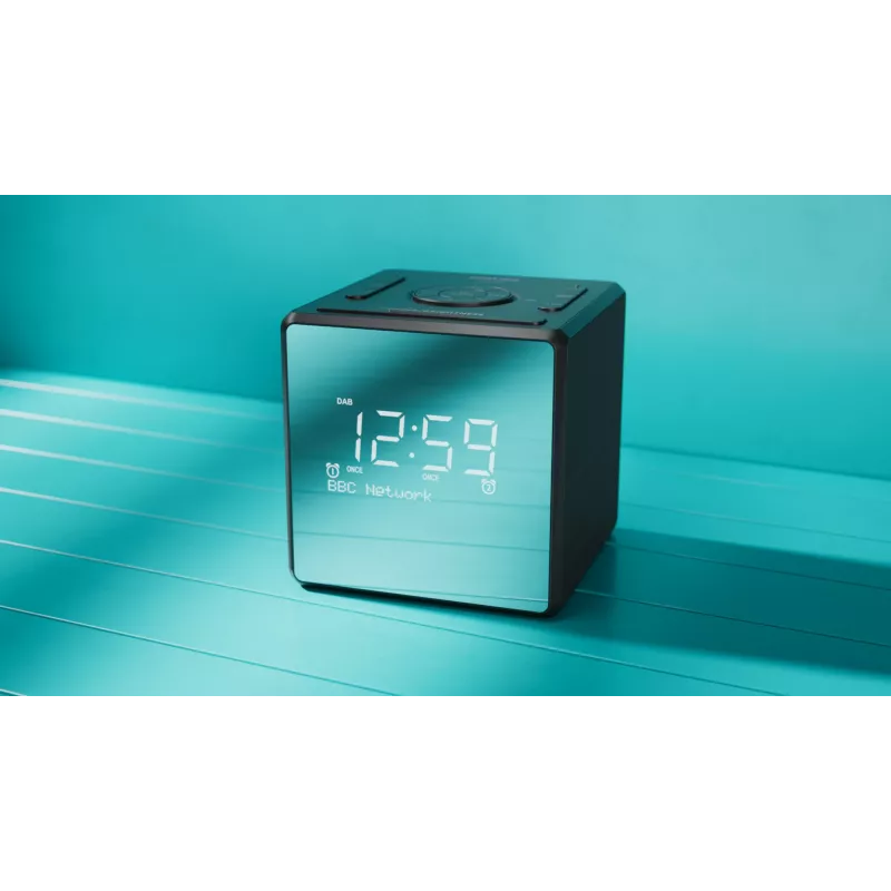 Despertador digital Philips TAR4600/10 preto LCD AC/pilha
