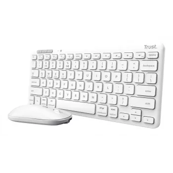 Conjunto de teclado e rato TRUST Lyra Mini Wireless QWERTZ (RF + Bluetooth) branco, layout alemão