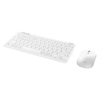 Conjunto de teclado e rato TRUST Lyra Mini Wireless QWERTZ (RF + Bluetooth) branco, layout alemão