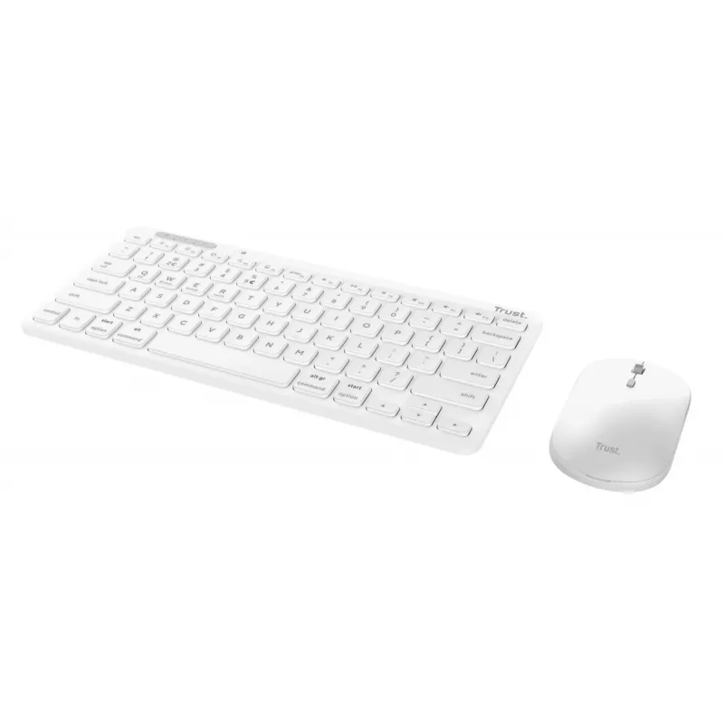 Conjunto de teclado e rato TRUST Lyra Mini Wireless QWERTZ (RF + Bluetooth) branco, layout alemão