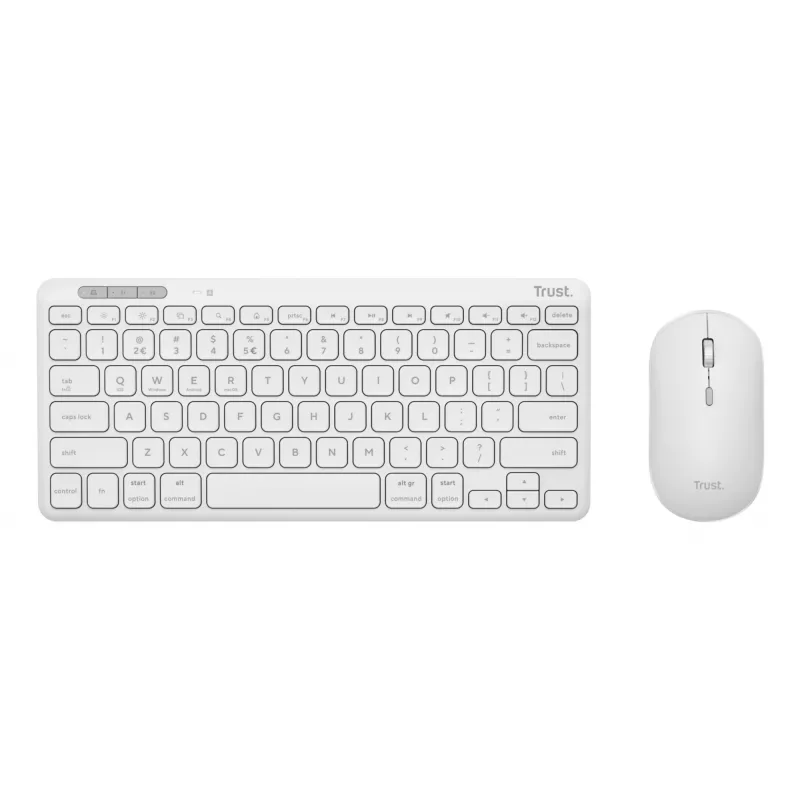 Conjunto de teclado e rato TRUST Lyra Mini Wireless QWERTZ (RF + Bluetooth) branco, layout alemão