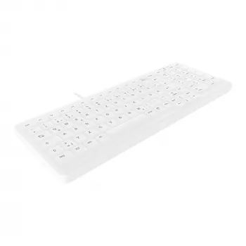 Teclado Contour Design Active Key Contour ClassicClean Medical IP68 Compacto Com fio Branco DE C7000