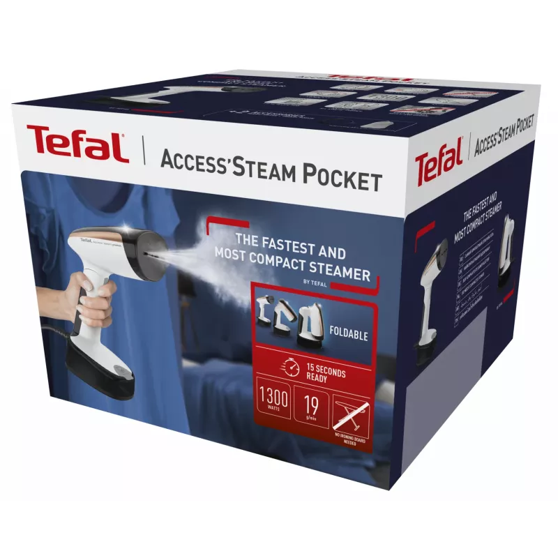 Ferro de engomar a vapor vertical Tefal DT3030 0,12 l 1300 W preto, rosa-ouro, branco