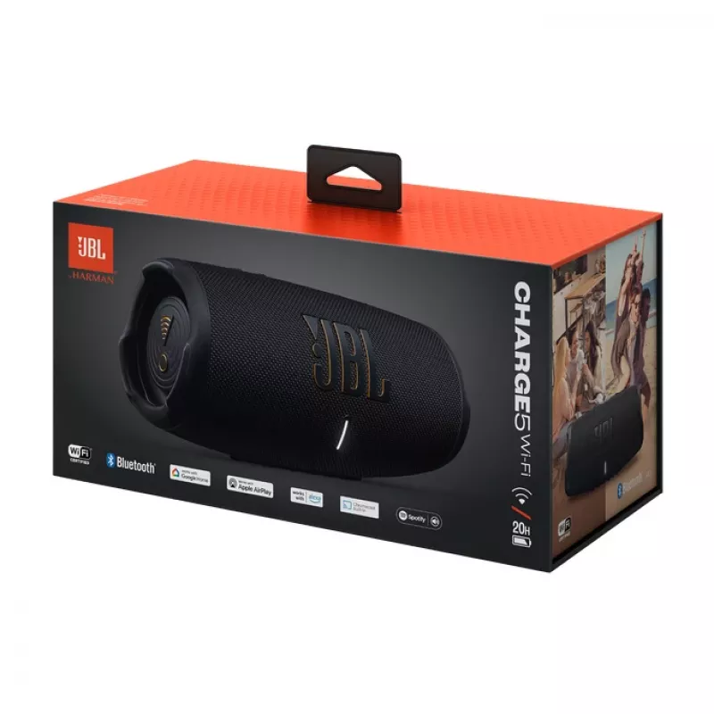 Altifalante portátil estéreo JBL Charge 5 Wi-Fi preto 40 W