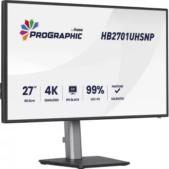 Monitor de computador iiyama PROGRAPHIC HB2701UHSNP-B1 68,6 cm (27 polegadas) 3840 x 2160 píxeis 4K Ultra HD LCD preto