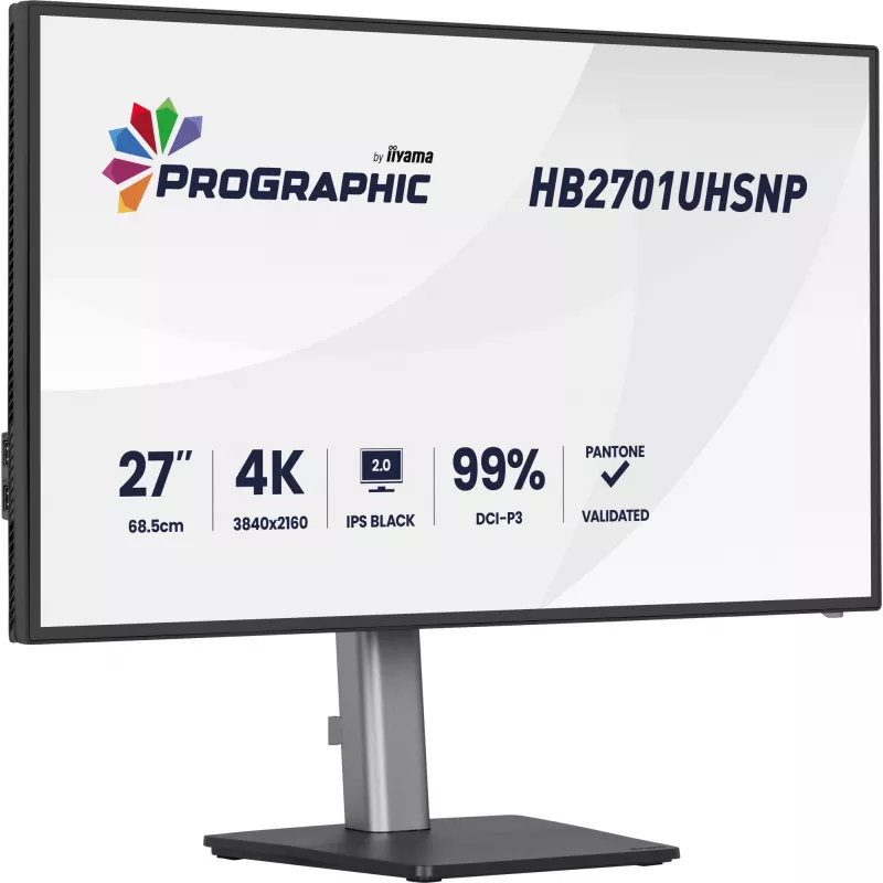 Monitor de computador iiyama PROGRAPHIC HB2701UHSNP-B1 68,6 cm (27 polegadas) 3840 x 2160 píxeis 4K Ultra HD LCD preto