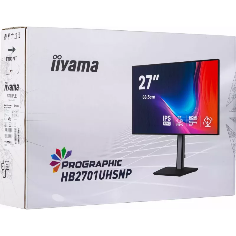 Monitor de computador iiyama PROGRAPHIC HB2701UHSNP-B1 68,6 cm (27 polegadas) 3840 x 2160 píxeis 4K Ultra HD LCD preto