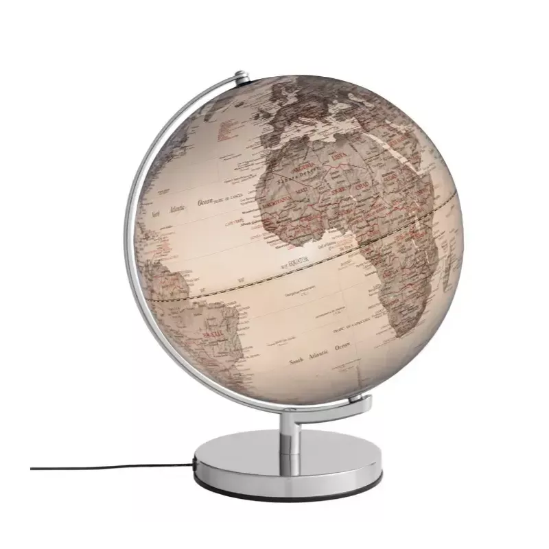 Globo de mesa político TROIKA STELLAR LIGHT 30 cm de diâmetro, design clássico, alimentação elétrica, prateado
