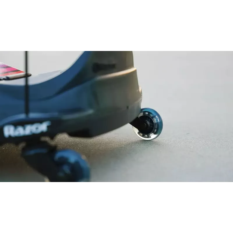 Kart elétrico de drift Razor CRAZY CART Shift Lightshow — bateria de lítio recarregável, espetáculo de luzes LED, 13 km/h, 40 min