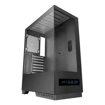 Caixa para PC TACENS MARS MC-PULSAR LCD ATX Midi Tower, vidro temperado, LCD frontal, USB-C, suporta GPU 33,2 cm