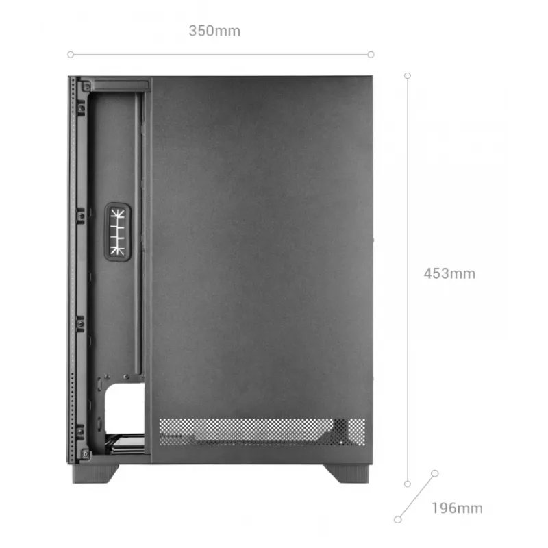 Caixa para PC TACENS MARS MC-PULSAR LCD ATX Midi Tower, vidro temperado, LCD frontal, USB-C, suporta GPU 33,2 cm
