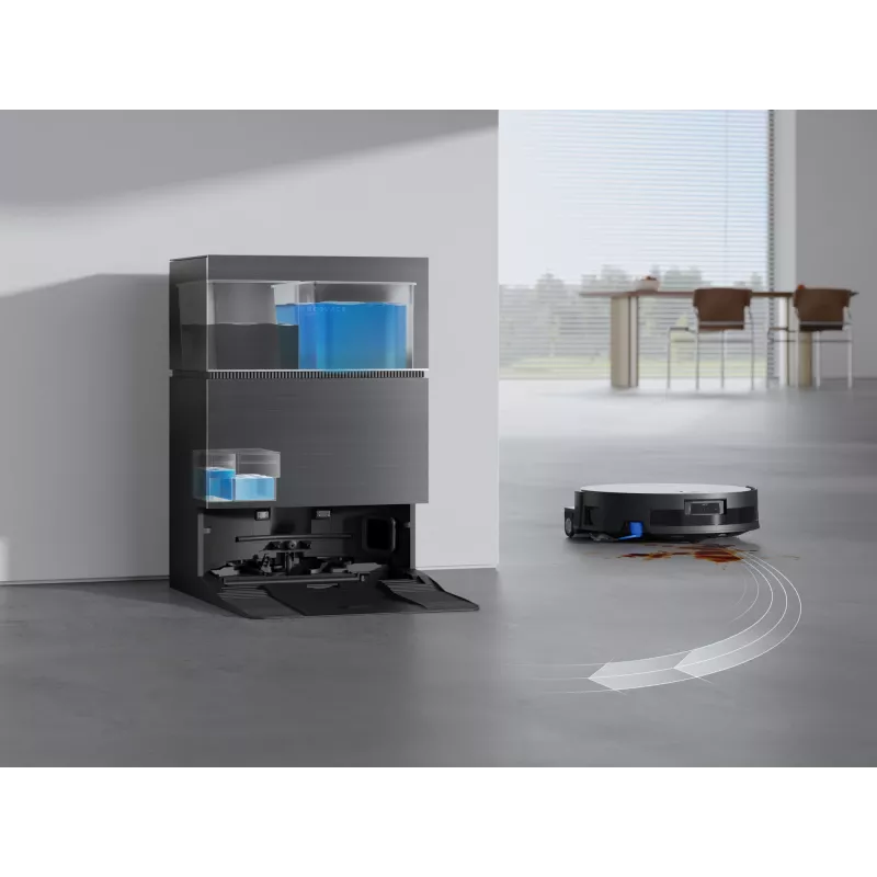 Robô aspirador Ecovacs Deebot X11 Pro Omni — preto, Li‑Ion 6400 mAh, 206 min de autonomia, 0,22 L de depósito de pó, estação base 2,5 L