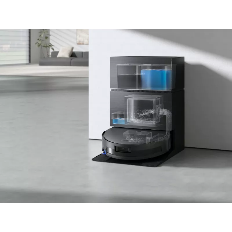 Robô aspirador Ecovacs Deebot X11 Pro Omni — preto, Li‑Ion 6400 mAh, 206 min de autonomia, 0,22 L de depósito de pó, estação base 2,5 L