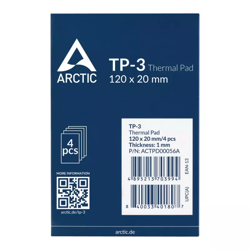 Pad térmico ARCTIC TP-3 Premium Performance 120 x 20 mm, 1 mm