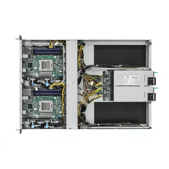 Barebone servidor ASRock 1U2N2G-AM5/2T — LGA 1718, DDR5 até 48 GB, 10Gb Ethernet, Aspeed AST2600, fonte de alimentação 1600W