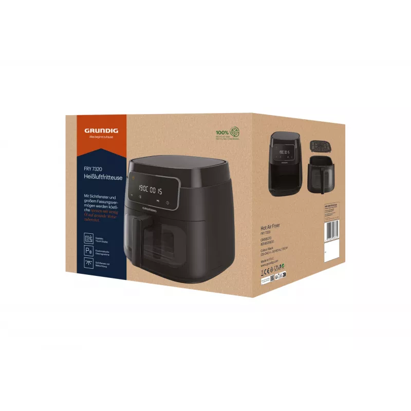 Grundig FRY 7320 fritadeira de ar quente individual 7,6 L de pé 1900 W preta
