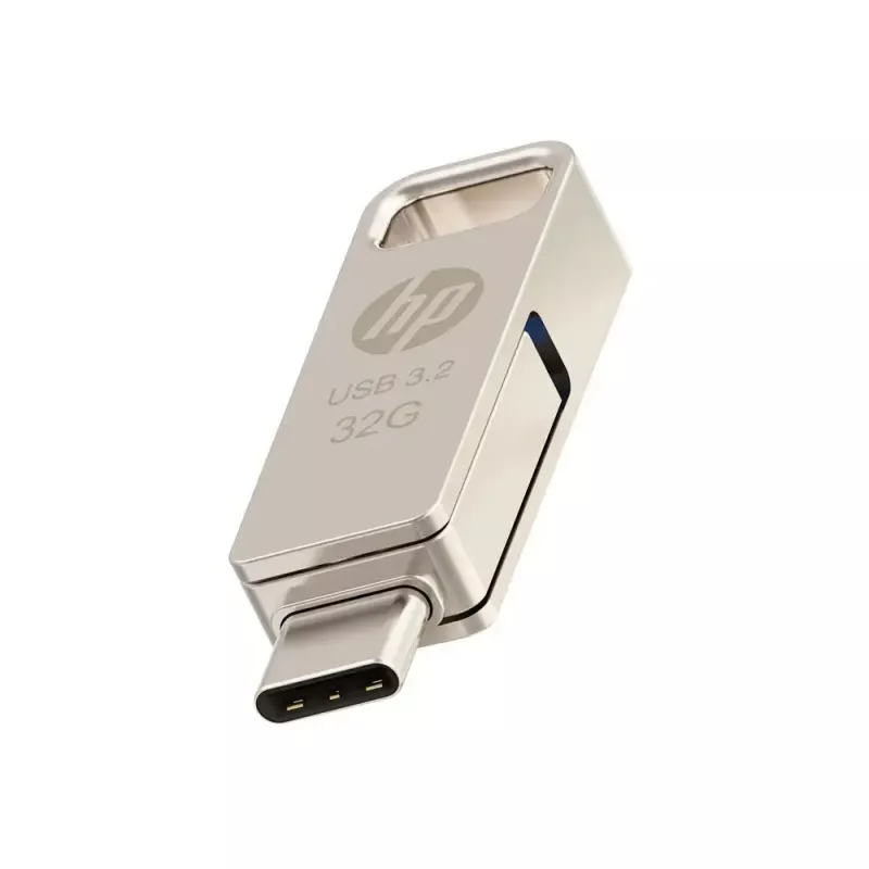 Pen drive HP x206C 32 GB, USB Type-A/Type-C, USB 3.2 Gen 1, Swivel, prateado