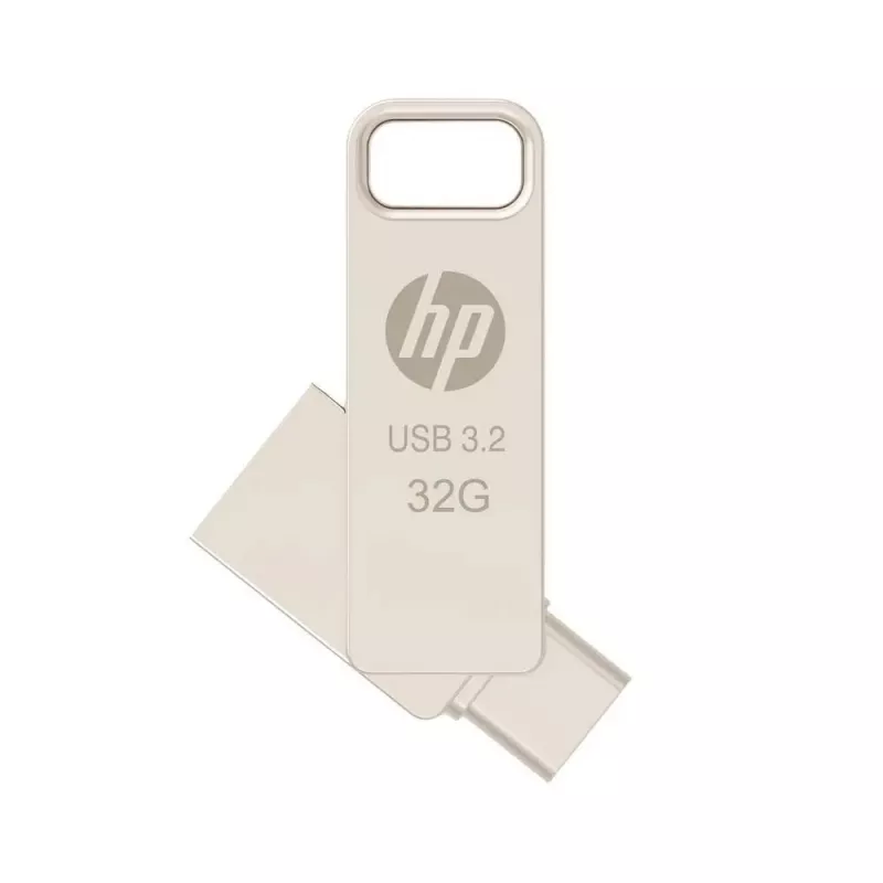 Pen drive HP x206C 32 GB, USB Type-A/Type-C, USB 3.2 Gen 1, Swivel, prateado