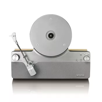 Gira-discos de áudio com acionamento por correia Lenco LSA-071SI, totalmente automático, cinzento, Bluetooth, 3,5 mm, 10 W