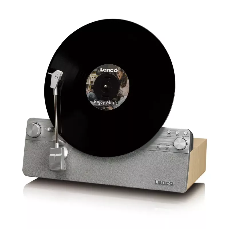 Gira-discos de áudio com acionamento por correia Lenco LSA-071SI, totalmente automático, cinzento, Bluetooth, 3,5 mm, 10 W
