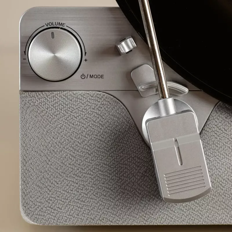 Gira-discos de áudio com acionamento por correia Lenco LSA-071SI, totalmente automático, cinzento, Bluetooth, 3,5 mm, 10 W