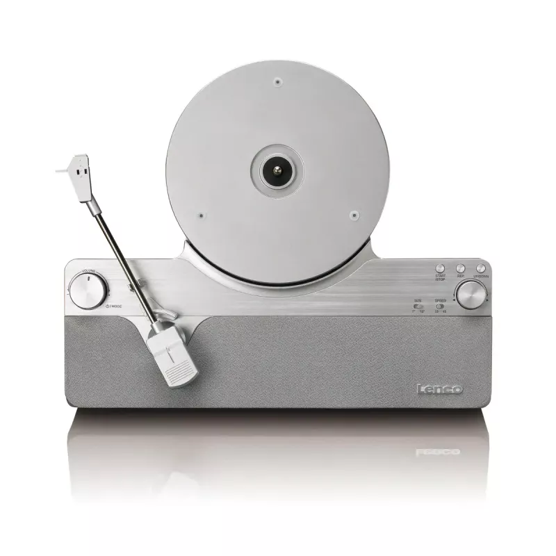Gira-discos de áudio com acionamento por correia Lenco LSA-071SI, totalmente automático, cinzento, Bluetooth, 3,5 mm, 10 W