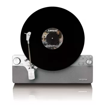 Gira-discos de áudio com acionamento por correia Lenco LSA-071SI, totalmente automático, cinzento, Bluetooth, 3,5 mm, 10 W