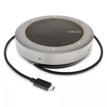 StarTech.com USB-C Speakerphone Docking Station, Mini Portable Conference Speaker e Audio Dock, USB-C para VGA/4K HDMI, 2x USB-A Hub, microfone/altifalante, Teams/Zoom/Softphone Speakerphone