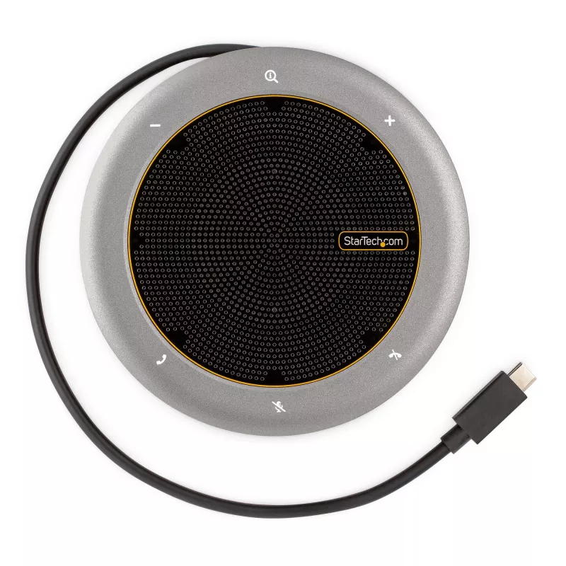 StarTech.com USB-C Speakerphone Docking Station, Mini Portable Conference Speaker e Audio Dock, USB-C para VGA/4K HDMI, 2x USB-A Hub, microfone/altifalante, Teams/Zoom/Softphone Speakerphone