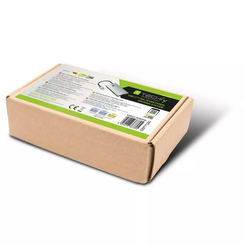 Techly IUSB32C-HUB6HPDI Hub de interfaces USB 3.2 Gen 1 (3.1 Gen 1) Type-C 5000 Mbit/s alumínio