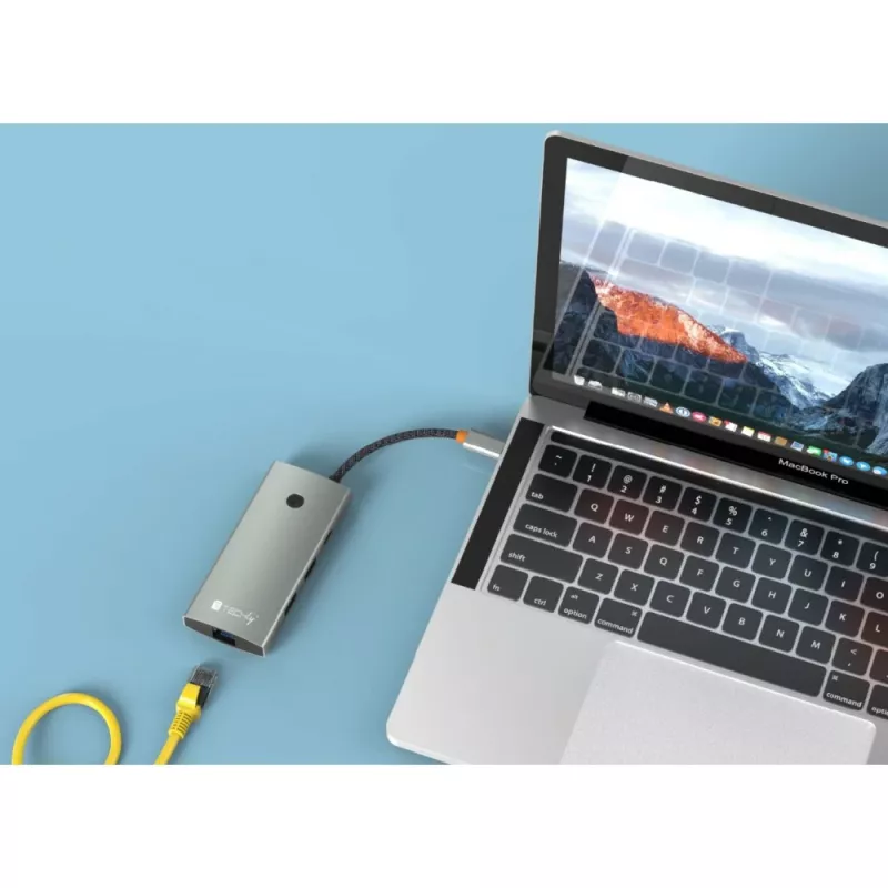 Techly IUSB32C-HUB6HPDI Hub de interfaces USB 3.2 Gen 1 (3.1 Gen 1) Type-C 5000 Mbit/s alumínio