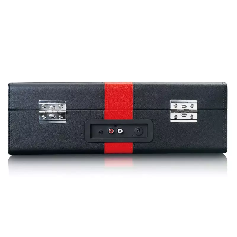 Gira-discos áudio com acionamento por correia Lenco TT-110 Preto Vermelho Semiautomático