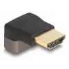 Adaptador HDMI DeLOCK ficha para conector fêmea 90° dobrado para cima 8K 60 Hz cinzento metal