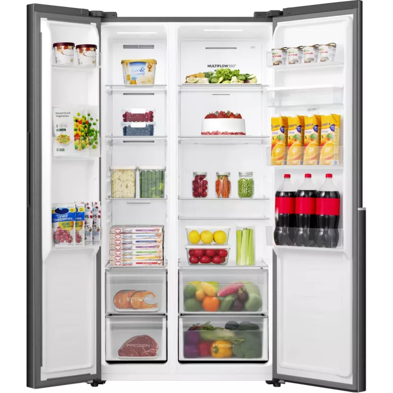 Frigorífico Side-by-Side Gorenje NRS917E41BXWD, independente, American Door, preto, 2 portas, Touch, LED