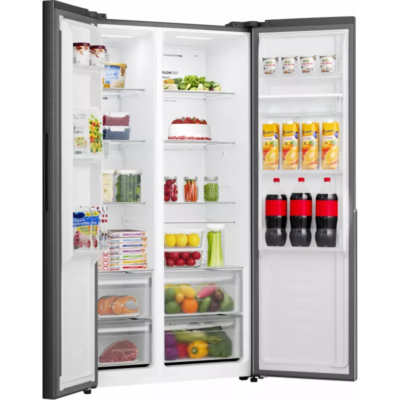 Frigorífico Side-by-Side Gorenje NRS917E41BXWD, independente, American Door, preto, 2 portas, Touch, LED