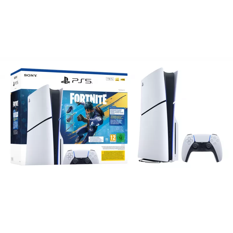 Sony PlayStation 5 - Pacote Fortnite Flowering Chaos 1 TB Wi-Fi preto, branco