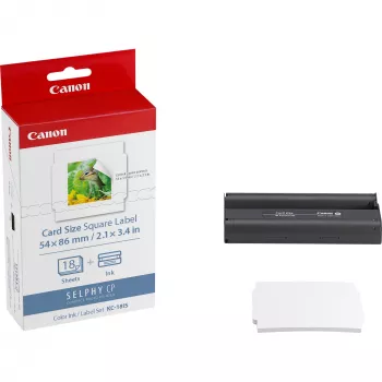 Canon KC-18IS tinta colorida + conjunto de papel autocolante 54 x 86 mm, 18 folhas