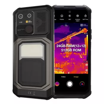 Smartphone AGM G3 PRO — ecrã de 6,72 polegadas (17,1 cm), MediaTek Dimensity 7300 2 GHz, 12 GB RAM, 512 GB, câmara traseira dupla de 64 MP, Android 15, 10000 mAh, Dual SIM, IP68/IP69K