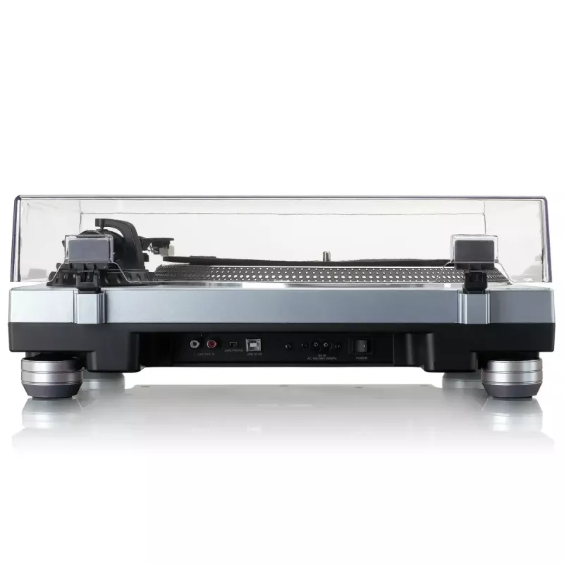 Gira-discos de acionamento direto Lenco L-3809ME — manual, USB Type-A, azul metálico