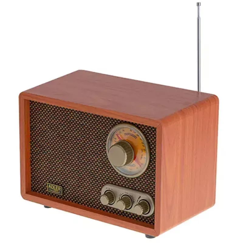 Rádio portátil Adler AD 1171 – AM/FM, 10 W RMS, Bluetooth, antena externa, bronze, 290×200×172 mm