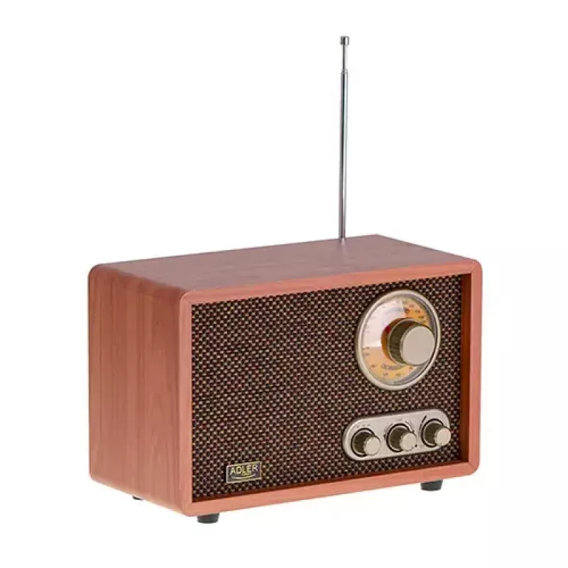 Rádio portátil Adler AD 1171 – AM/FM, 10 W RMS, Bluetooth, antena externa, bronze, 290×200×172 mm