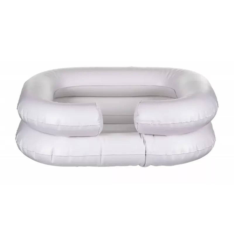 Bacia de lavagem insuflável ActionMed PM100AM — bacia retangular de higiene e reabilitação com bomba, branco