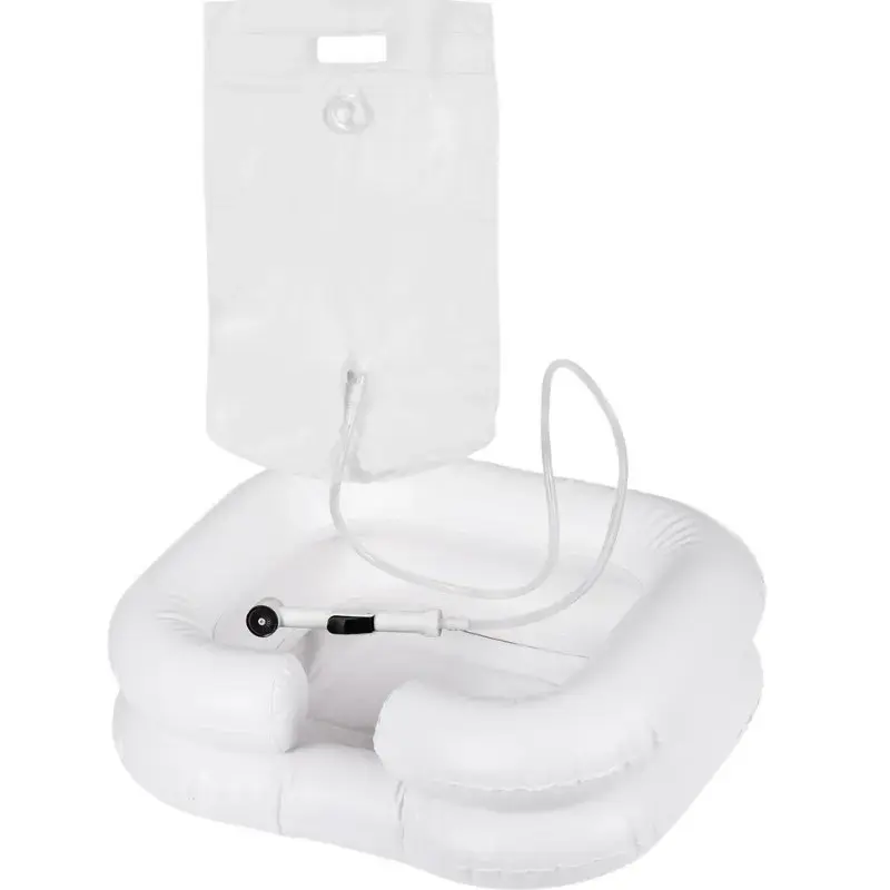 Bacia de lavagem insuflável ActionMed PM200AM — bacia de higiene retangular portátil, branco, bomba e mangueira incluídas