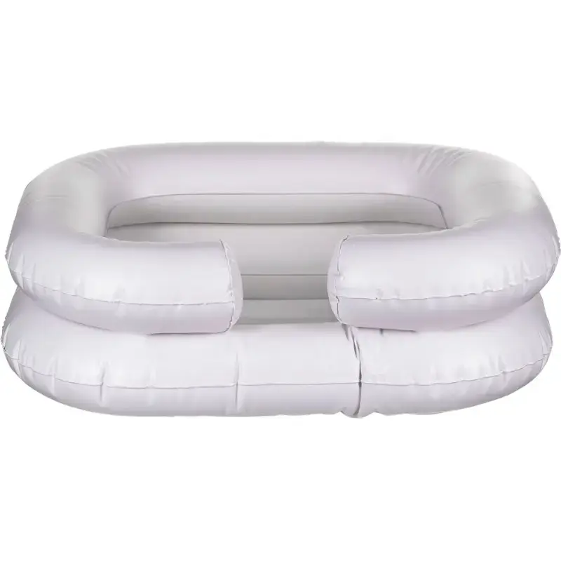 Bacia de lavagem insuflável ActionMed PM200AM — bacia de higiene retangular portátil, branco, bomba e mangueira incluídas