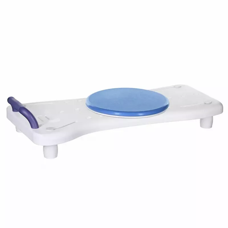 Assento de banho ActionMed LW400AM 2-em-1 com disco de transferência giratório, branco, resistente à humidade, assento ergonómico, orifício de suspensão