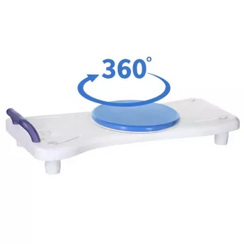 Assento de banho ActionMed LW400AM 2-em-1 com disco de transferência giratório, branco, resistente à humidade, assento ergonómico, orifício de suspensão