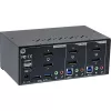 Comutador KVM de secretária InLine, 2 portas, monitor duplo DP 1.2, 4K, USB 3.0, áudio