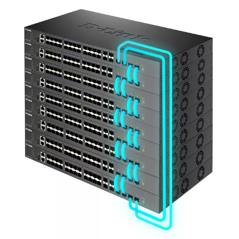 Comutadores geridos D-Link Layer 3 Stackable 10 Gigabit, geridos, L3, duplex total, montagem em rack
