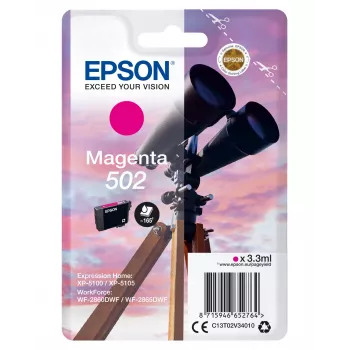 Epson Embalagem individual tinta 502 magenta, capacidade padrão, magenta, tinta pigmentada, 3,3 ml, 1 unid., 165 páginas
