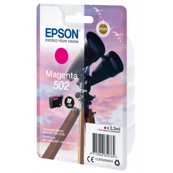 Epson Embalagem individual tinta 502 magenta, capacidade padrão, magenta, tinta pigmentada, 3,3 ml, 1 unid., 165 páginas